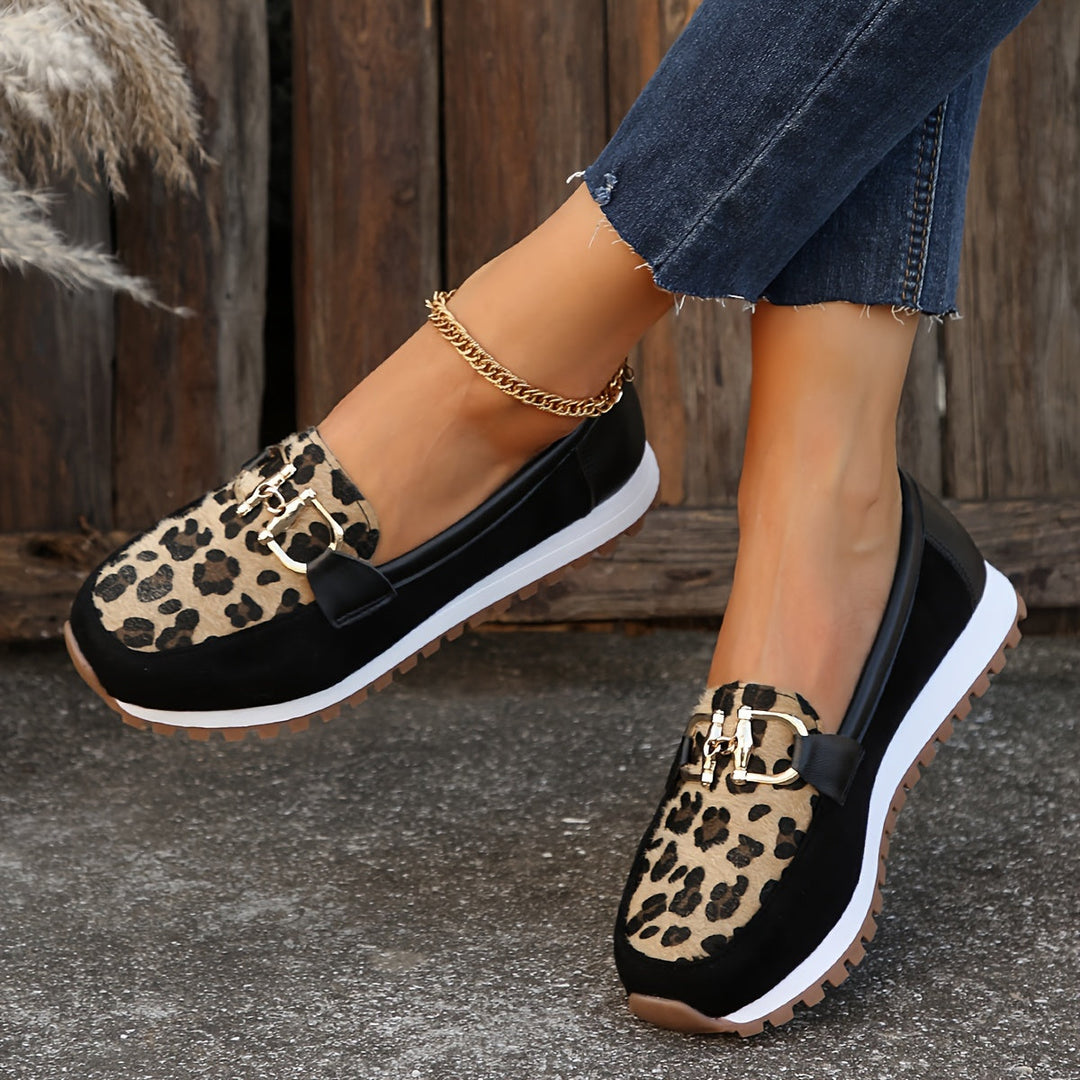 Animal Print Cushioned Loafers