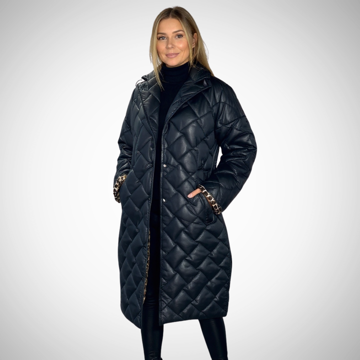 Olive | Reversible Leopard-Lined Coat