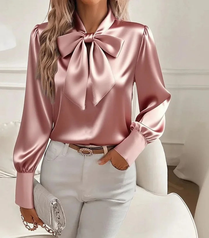 Kate | Satin Blouse With Elegant Bow