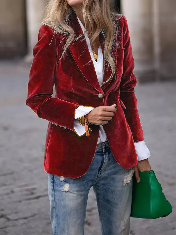 Mary| Elegant Velvet Blazer