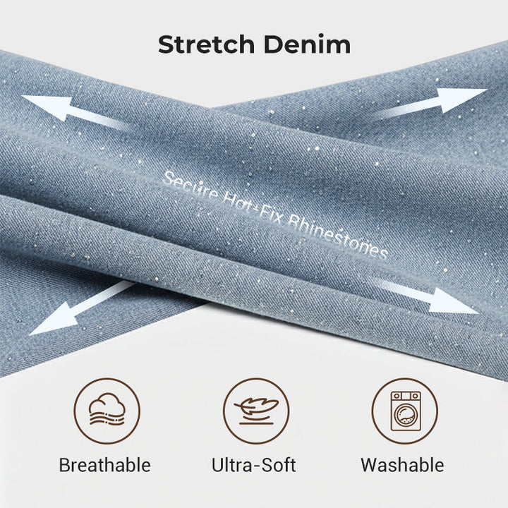 Molly| Rhinestone-Embellished Straight-Leg Jeans