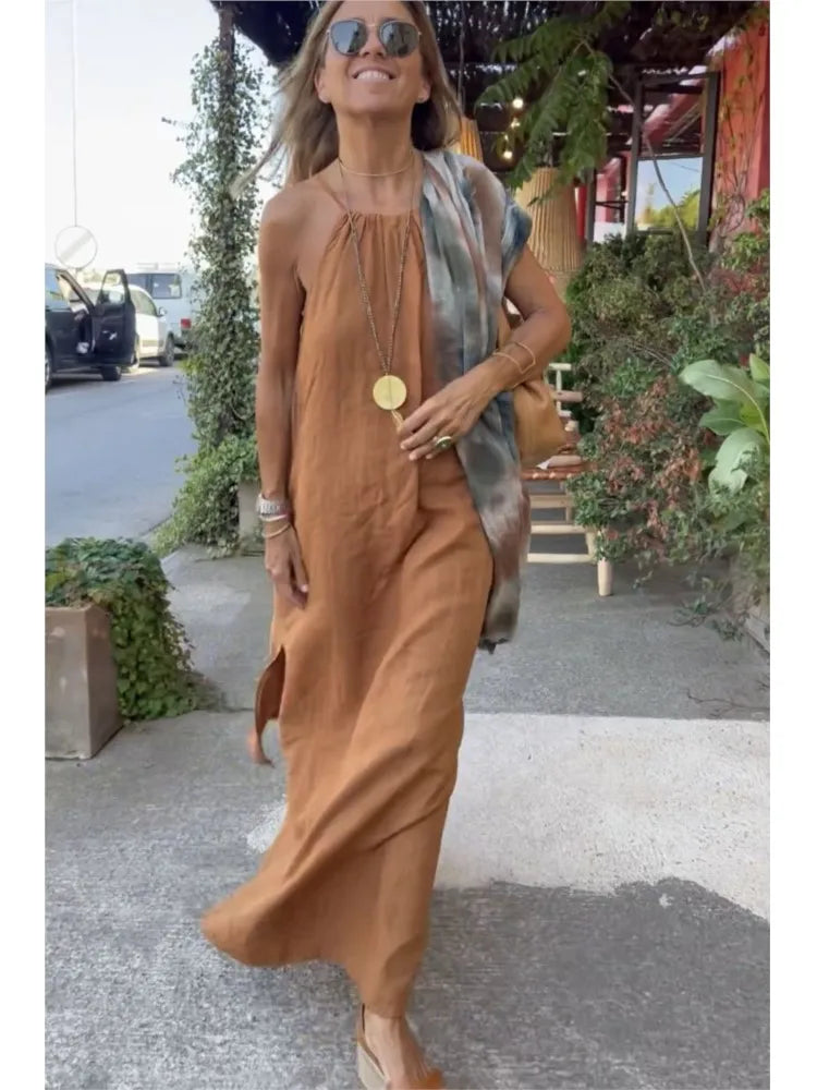 Georgina - Robe longue à licou