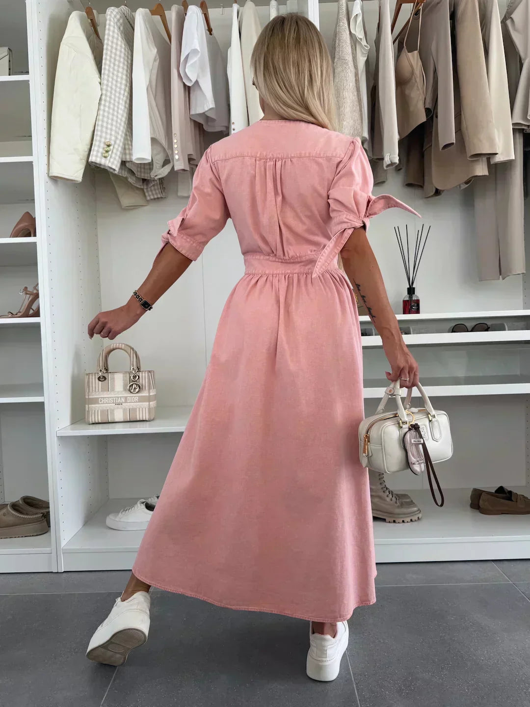 Karla - Robe boutonnée col en V