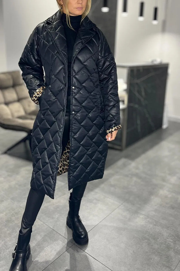 Olive | Reversible Leopard-Lined Coat