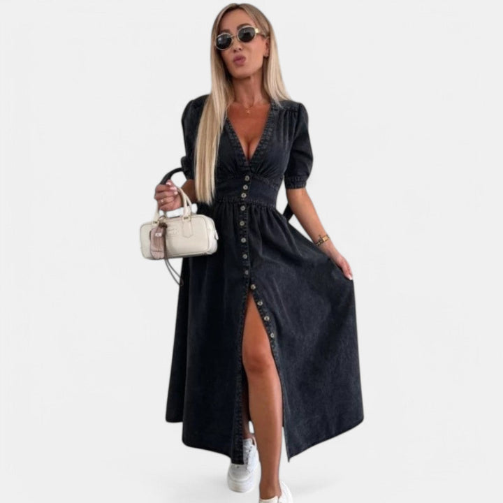 Karla - Robe boutonnée col en V