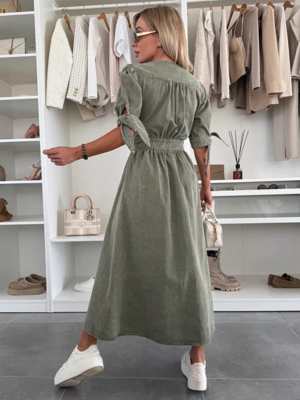 Karla - Robe boutonnée col en V